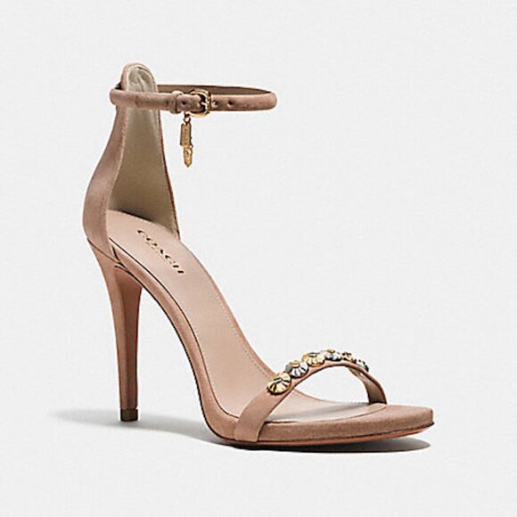 NWOB  Coach Jacklyn Daisy Rivets Suede Sandals - Picture 1 of 4